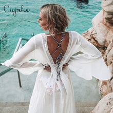 Load image into Gallery viewer, 2021 CUPSHE Sexy Ladies Cover up Open Back Dress Swimwear Tunic Kimono Size One Size
