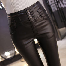 Load image into Gallery viewer, 2021 BGTEEVER Winter Warm Women Pants PU Leather Velvet Trousers Skinny pants Sizes S - 2XL
