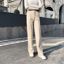 Load image into Gallery viewer, 2021 New!! Wide leg pants women&#39;s autumn and winter straight wool pants Sizes S- 2XL
