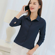 Load image into Gallery viewer, 2021 BIBOYAMALL  Blouse Women Chiffon Office Casual Long Sleeve Sizes S -2XL

