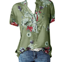 Load image into Gallery viewer, 2021 Elegant Women&#39;s Shirt V-neck short-sleeve Sizes S - 5XL
