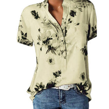 Load image into Gallery viewer, 2021 Elegant Women&#39;s Shirt V-neck short-sleeve Sizes S - 5XL
