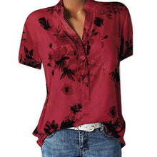 Load image into Gallery viewer, 2021 Elegant Women&#39;s Shirt V-neck short-sleeve Sizes S - 5XL
