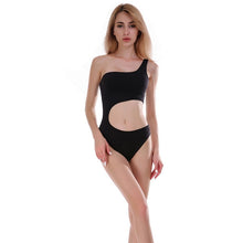 Load image into Gallery viewer, 2021 HUAN BEAUTY Sexy One shoulder Navel Rompers Women Backless Swimsuit Sizes S - XL
