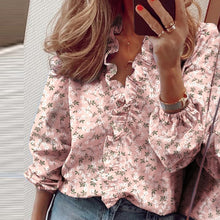 Load image into Gallery viewer, 2021 Summer Elegant New Daisy Pineapple Print Short Sleeve  Sexy V-neck tops Sizes S - 3XL
