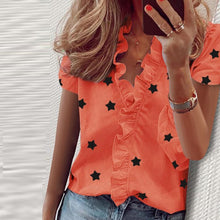Load image into Gallery viewer, 2021 Summer Elegant New Daisy Pineapple Print Short Sleeve  Sexy V-neck tops Sizes S - 3XL
