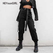 Load image into Gallery viewer, 2021 HEYounGIRL Cargo Pants Casual Joggers High Waist Korean Style Ladies Pants Sizes S - L
