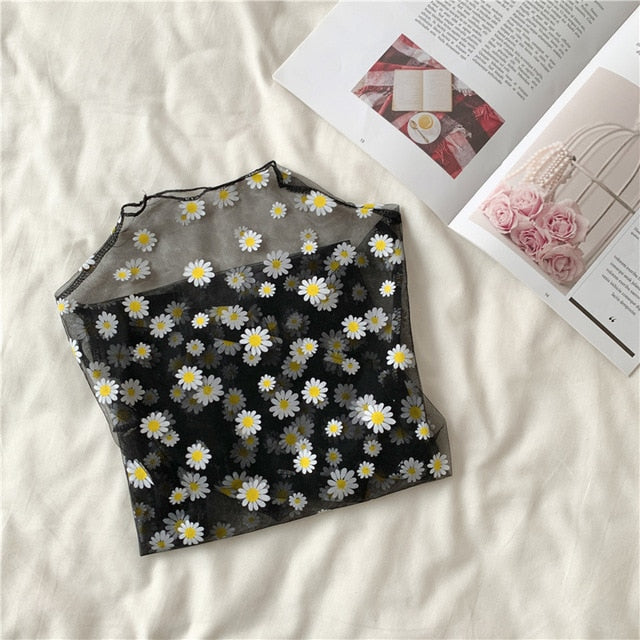 2021 Women's Casual Mesh Printed Blouse Sizes S - XL