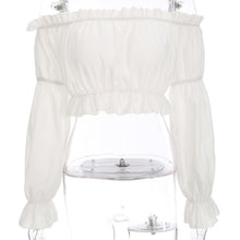 Load image into Gallery viewer, 2021 Women&#39;s  Darlingaga Fashion, Off shoulder Sexy Crop Top With Ruffle Pull Sleeve Sizes S - L

