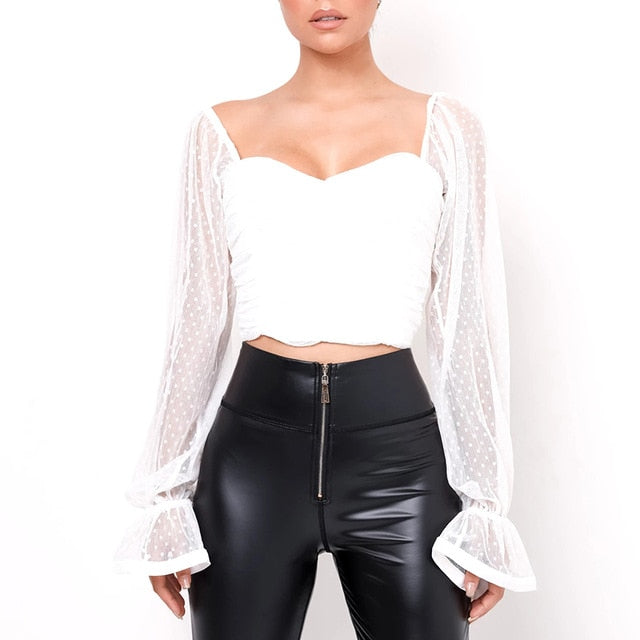 2021 New!!!  Women's Mesh Shirt Long Loose Fitting Sleeve Sizes S - XL