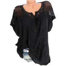 Load image into Gallery viewer, 2021 Summer cotton women blouses tops V-neck bat sleeve Sizes S - 6XL
