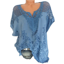 Load image into Gallery viewer, 2021 Summer cotton women blouses tops V-neck bat sleeve Sizes S - 6XL
