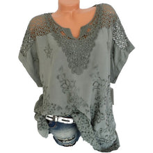 Load image into Gallery viewer, 2021 Summer cotton women blouses tops V-neck bat sleeve Sizes S - 6XL
