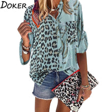 Load image into Gallery viewer, 2021 Women&#39;s Long Sleeve Leopard Print  Shirt Loose Fit Sizes S - 5XL
