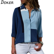 Load image into Gallery viewer, 2021 New Print Women Blouses Long Sleeve Turn-down Collar Chiffon Blouse Sizes S - 3XL
