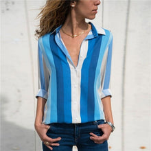 Load image into Gallery viewer, 2021 New Print Women Blouses Long Sleeve Turn-down Collar Chiffon Blouse Sizes S - 3XL

