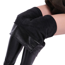 Load image into Gallery viewer, 2021 CHRLEISURE  Women Leather Pants Warm Velvet Pant High Waist Sizes XS-5XL
