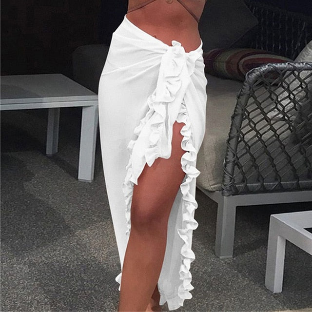 2021 New!! Women's See-Through Beach Bikini Cover Up Wrap Size One Size