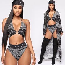 Load image into Gallery viewer, 2021 New!!! Women&#39;s Sexy Four Pieces Bikini Set With Long Sleeve Cover Up Sizes S - XL
