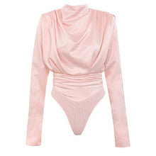 Load image into Gallery viewer, New !! 2021 Spring Satin Blouse Long Sleeve Bodysuit Sizes S - XL
