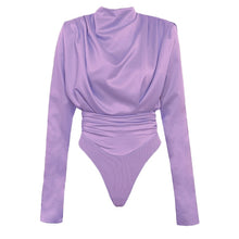 Load image into Gallery viewer, New !! 2021 Spring Satin Blouse Long Sleeve Bodysuit Sizes S - XL
