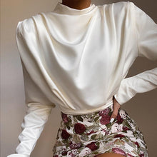 Load image into Gallery viewer, New !! 2021 Spring Satin Blouse Long Sleeve Bodysuit Sizes S - XL
