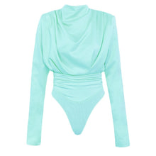 Load image into Gallery viewer, New !! 2021 Spring Satin Blouse Long Sleeve Bodysuit Sizes S - XL
