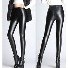 Load image into Gallery viewer, 2021 BGTEEVER Spring Autumn Winter Soft PU Leather Pant Women Stretch Skinny Trousers Pencil Leather Leggings Sizes S - 4XL
