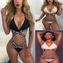Load image into Gallery viewer, 2021 Summer New Women Sexy Solid High Cut One Piece Push Up Padded Bra Bikini Sizes S - 2XL
