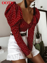 Load image into Gallery viewer, 2021 New!!! Women&#39;s Puff Long Sleeve Wrap Top Backless Chic Sizes S - L
