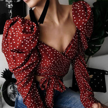 Load image into Gallery viewer, 2021 New!!! Women&#39;s Puff Long Sleeve Wrap Top Backless Chic Sizes S - L
