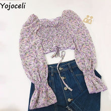 Load image into Gallery viewer, 2021 Women&#39;s Long Sleeve Ruffle Crop Top Size One Size
