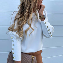 Load image into Gallery viewer, 2021 Work Wear Women Blouses Long Sleeve Back Metal Buttons Sizes S - 3XL
