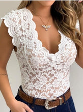 Load image into Gallery viewer, 201 Hirigin Lace Blouses Deep V front and Sleeves Sizes S - XL

