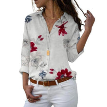 Load image into Gallery viewer, 2021 Long Sleeve Women Blouses Turn-down Collar Work Wear Chiffon Shirts S-5XL
