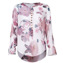 Load image into Gallery viewer, 2021 Long Sleeve Women Blouses Turn-down Collar Work Wear Chiffon Shirts S-5XL
