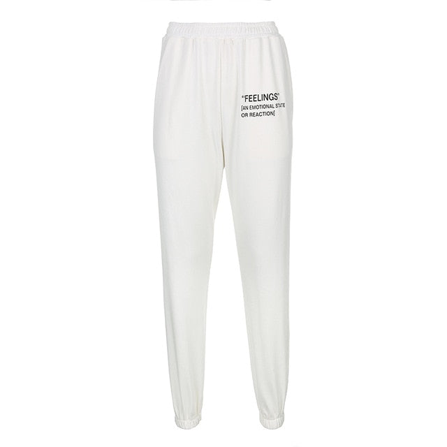 2021  HEYounGIRL Letter Print Casual Longlegs' Sweatpants Women Waisted Long Sizes S - L