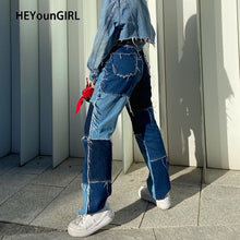 Load image into Gallery viewer, 2021 HEYounGIRL Women Casual Long Jeans Denim Patchwork Denim Pants Sizes S - XL
