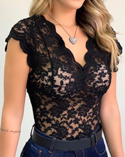Load image into Gallery viewer, 2021 Women&#39;s Lace Blous Sexy Transparent Shirts Sizes S - XL
