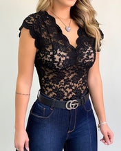 Load image into Gallery viewer, 2021 Women&#39;s Lace Blous Sexy Transparent Shirts Sizes S - XL
