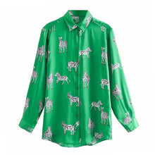 Load image into Gallery viewer, 2021 Aachoae Leopard Woman&#39;s Turn Down Collar Blouse Long Sleeve  Size XS - Plus Size
