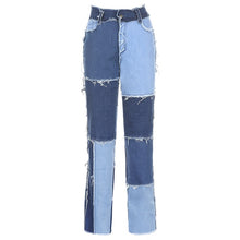 Load image into Gallery viewer, 2021 HEYounGIRL Women Casual Long Jeans Denim Patchwork Denim Pants Sizes S - XL
