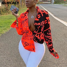 Load image into Gallery viewer, 2021 Women&#39;s Letter Printed Gradient Long Sleeve Blouse Sizes S - 2XL
