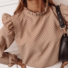 Load image into Gallery viewer, 2021 Women&#39;s Long Sleeve V-Neck Ruffle Blouse Size S
