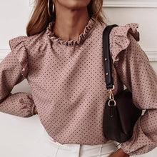 Load image into Gallery viewer, 2021 Women&#39;s Long Sleeve V-Neck Ruffle Blouse Size M
