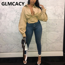 Load image into Gallery viewer, 2021 New!!! Women Long Lantern Sleeve Button Shirt Sizes S - 3XL
