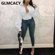 Load image into Gallery viewer, 2021 New!!! Women Long Lantern Sleeve Button Shirt Sizes S - 3XL

