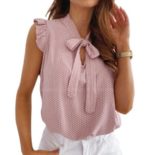 Load image into Gallery viewer, 2021 Women Butterfly Short Sleeves Bow Lace Up Shirt Sizes  S - 2XL
