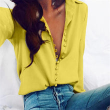 Load image into Gallery viewer, 2021 Women Blouse Shirt Long Sleeve Button-up Sizes S - 2XL

