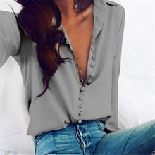 Load image into Gallery viewer, 2021 Women Blouse Shirt Long Sleeve Button-up Sizes S - 2XL
